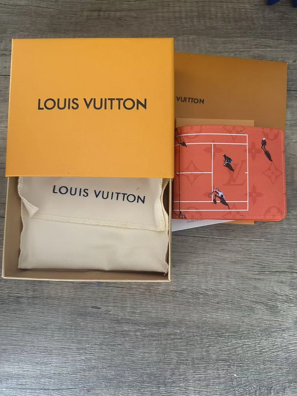 Louis Vuitton Orange-Red Tennis Motif Card Holder